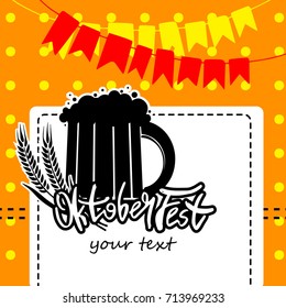 Oktoberfest banner. Germany beer festival Oktoberfest. Beer sign vector