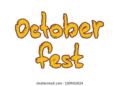 Oktoberfest banner with hand drawn lettering text