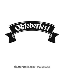 Oktoberfest banner icon in black style isolated on white background. Oktoberfest symbol stock vector illustration.