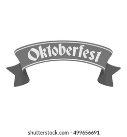 Oktoberfest banner icon in monochrome style isolated on white background. Oktoberfest symbol stock vector illustration.