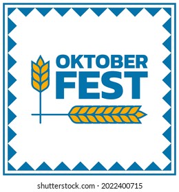 Oktoberfest-Banner oder Poster. Bierfestival Logo, Schild, Etikett oder Abzeichen. Oktober fest quadratischer Hintergrund für Flyer, Werbekarte, Social Media-Post. Vektorgrafik.