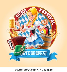 Oktoberfest Banner With Sexy Girl