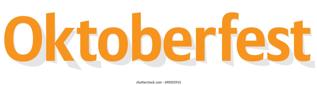 Oktoberfest Banner yellow letters on a white background.