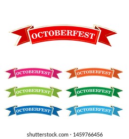 Oktoberfest banners. Bavaria festival Oktoberfest ribbon. Set of ribbon.