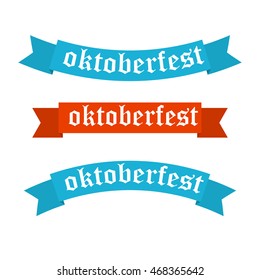 Oktoberfest banners in bavarian colors vector set. Bavaria festival white and blue Oktoberfest ribbon. Munich design national icon Oktoberfest ribbon culture tradition colorful sign.