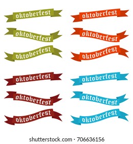 Oktoberfest banners in bavarian colors vector set. Bavaria festival white and blue Oktoberfest ribbon. Munich design national icon Oktoberfest ribbon culture tradition colorful sign.