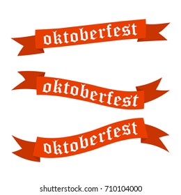 Oktoberfest banners in bavarian colors vector set. Bavaria festival white and blue Oktoberfest ribbon. Munich design national icon Oktoberfest ribbon culture tradition colorful sign.