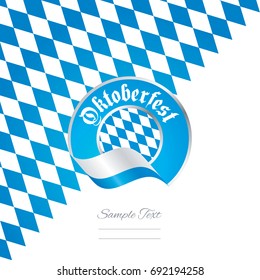 Oktoberfest Bavaria flag ribbon logo background