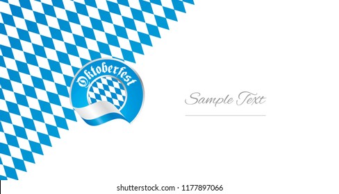 Oktoberfest Bavarian blue logo icon banner