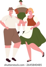 Oktoberfest Bavarian Folk Dance Couple Illustration