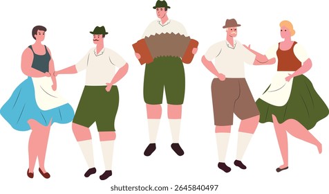 Oktoberfest Bavarian Folk Dance Couples Accordion Music