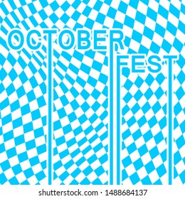 Oktoberfest bavarian traditional blue and rhombus background pattern. October fest text