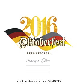 Oktoberfest Beer 2016 German flag logo background