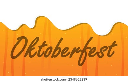 Fondo de cerveza Oktoberfest con espuma, ilustración de arte vectorial.