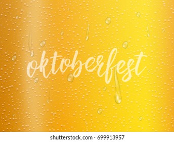 Oktoberfest. Beer background with hand lettering Oktoberfest. Germany beer festival poster