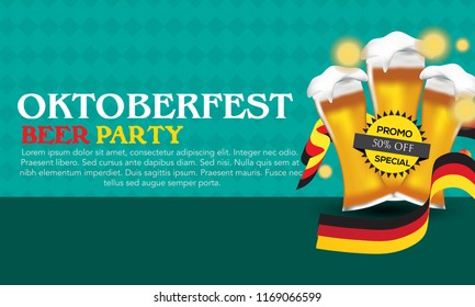 Oktoberfest beer festival advertisement poster template. Oktoberfest background for flyer cover, billboard, invitation card design