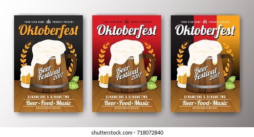 Oktoberfest beer festival advertisement poster template. Oktoberfest background for flyer cover, billboard, invitation card design. Vector illustration