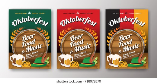 Oktoberfest beer festival advertisement poster template. Oktoberfest background for flyer cover, billboard, invitation card design. Vector illustration