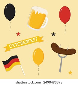 Oktoberfest beer festival banners vector illustration