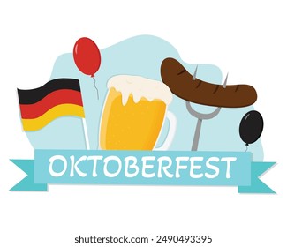 Oktoberfest beer festival banners vector illustration