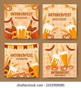 Festival de Cervezas Oktoberfest Color Beige Diseño de publicaciones en medios sociales