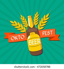 Oktoberfest beer festival cartoon poster, oktoberfest card design, menu, invitation, oktoberfest design for advertising, poster, oktoberfest banner, art, beer menu, flyer, tshirt, print.