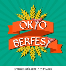 Oktoberfest beer festival cartoon poster, oktoberfest card design, menu, invitation, oktoberfest design for advertising, poster, oktoberfest banner, art, beer menu, flyer, tshirt, print.