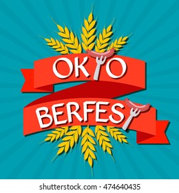 Oktoberfest beer festival cartoon poster, oktoberfest card design, menu, invitation, oktoberfest design for advertising, poster, oktoberfest banner, art, beer menu, flyer, tshirt, print.