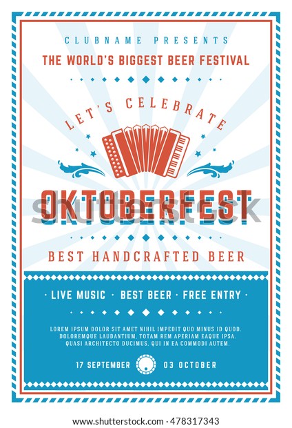 Oktoberfest Bierfestival Fest Poster Oder Flyer Stock Vektorgrafik Lizenzfrei