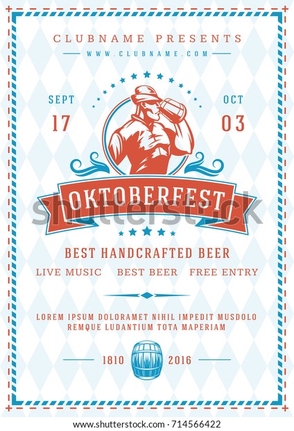 Oktoberfest Bierfestival Fest Poster Oder Flyer Stock Vektorgrafik Lizenzfrei