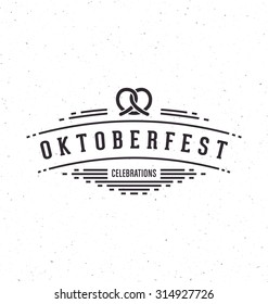 Oktoberfest beer festival celebration retro typographic design template - Textured vintage style background