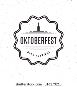 Oktoberfest beer festival celebration retro typographic design template - Textured vintage style background