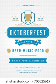 Oktoberfest beer festival celebration retro typography poster or flyer vector template.