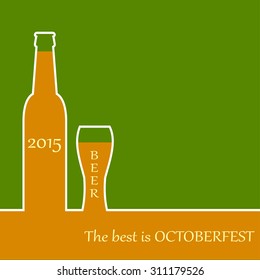 Oktoberfest beer festival celebration typography poster or flyer template. Background vector illustration.