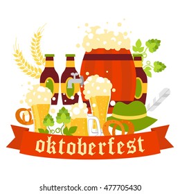 Oktoberfest beer festival celebration vector poster
