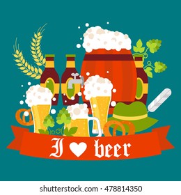 Oktoberfest beer festival celebration vector poster