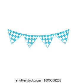 oktoberfest beer festival, checkered pennants decoration celebration german traditional design vector illustration
