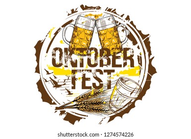 Oktoberfest Beer Festival concept. 
Hand drawn vector illustration.