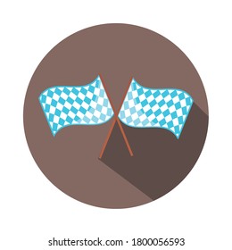 oktoberfest beer festival, crossed checkered flags celebration german traditional block and flat icon vector illustration