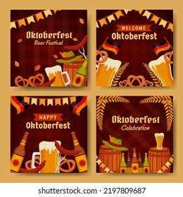 Oktoberfest Beer Festival Dark Brown Style Social Media Post Design