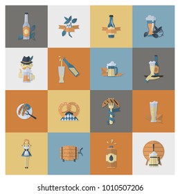 Oktoberfest Beer Festival. Flat design style. Vector