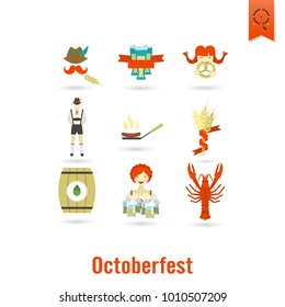 Oktoberfest Beer Festival. Flat design style. Vector
