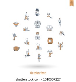 Oktoberfest Beer Festival. Flat design style. Vector