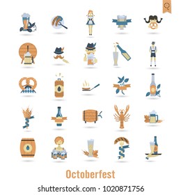 Oktoberfest Beer Festival. Flat design style. Vector