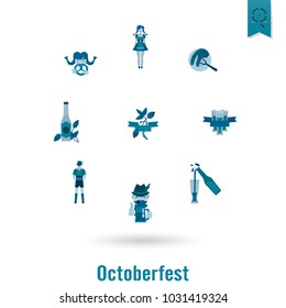 Oktoberfest Beer Festival. Flat design style. Vector