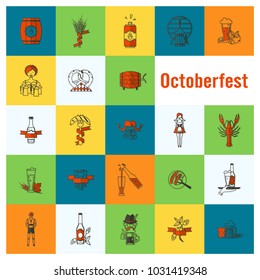 Oktoberfest Beer Festival. Flat design style. Vector