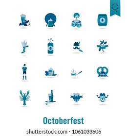 Oktoberfest Beer Festival. Flat design style. Vector