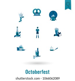 Oktoberfest Beer Festival. Flat design style. Vector