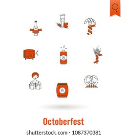Oktoberfest Beer Festival. Flat design style. Vector