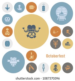 Oktoberfest Beer Festival. Flat design style. Vector